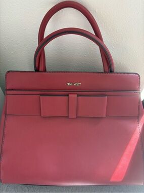Nine West Red Bow-Front Satchel